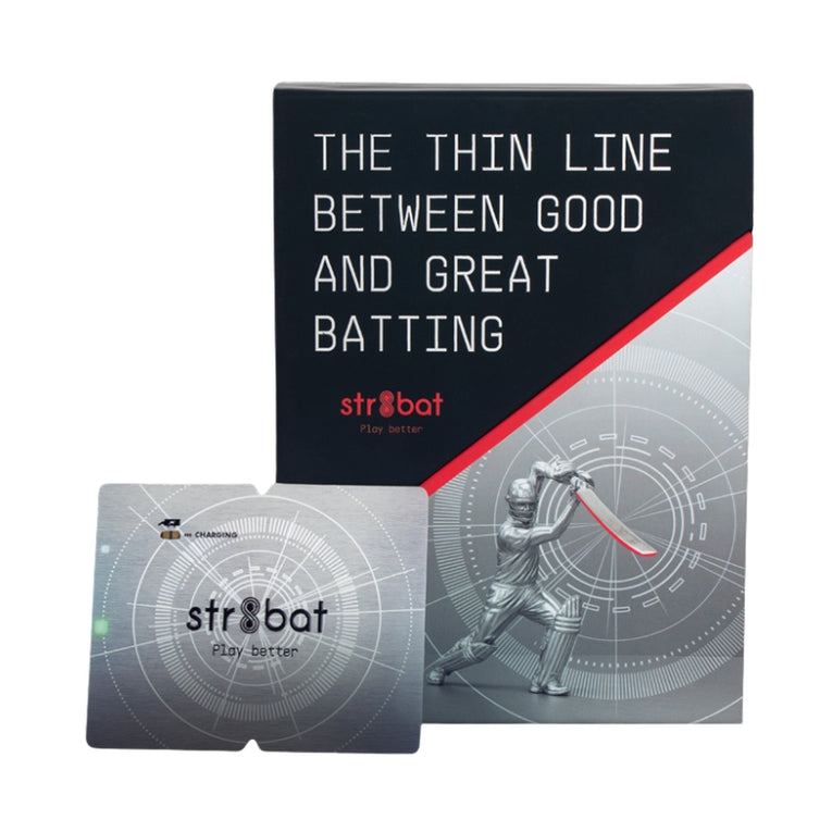 STR8BAT Pro Cricket Bat Smart StickerV 2.0 - Black And Silver