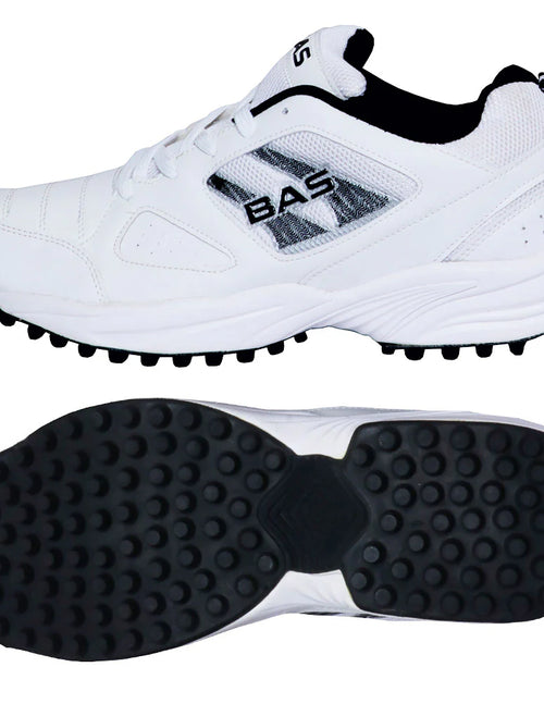 Load image into Gallery viewer, BAS White and Black Cricket Rubber Shoes
