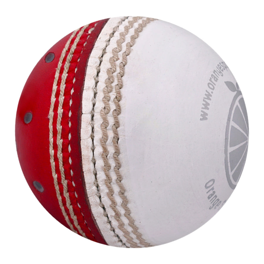 Red White Reverse Swing Cricket Ball (6789278040116)