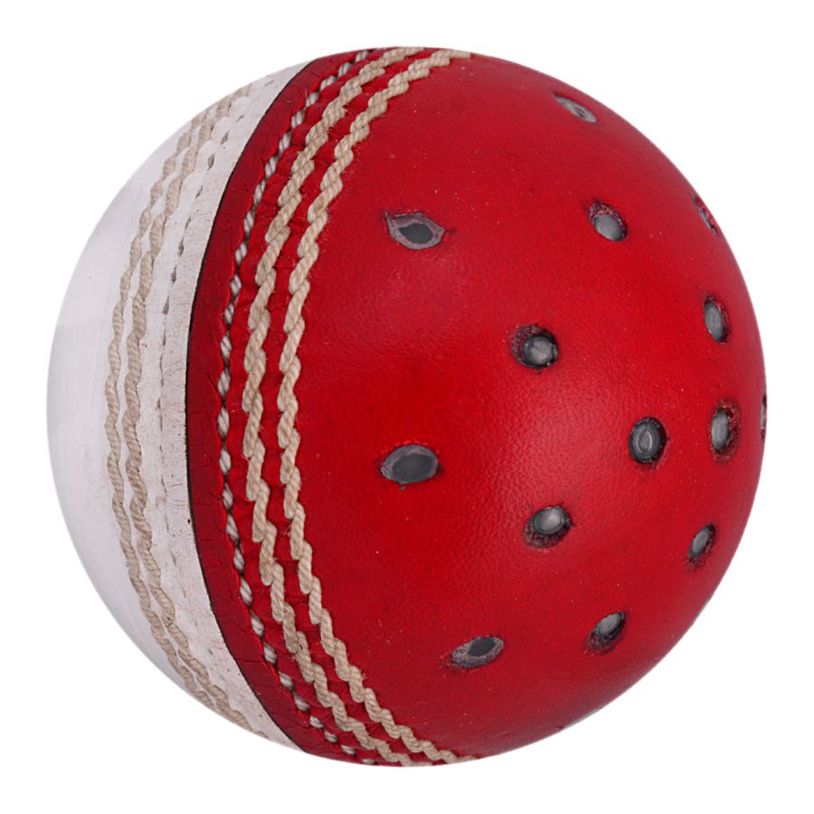 Red White Reverse Swing Cricket Ball (6789278040116)